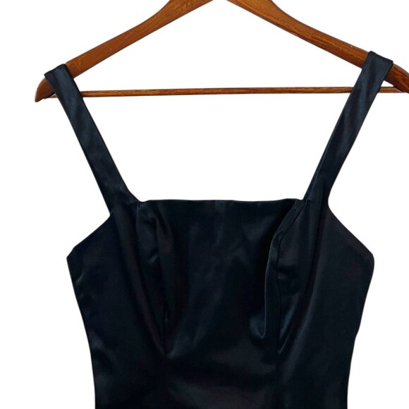 Kerrybrooke Sea Stars Sears Vintage Satin & Fringe Swimsuit In Black Size 14 - Picture 2 of 14